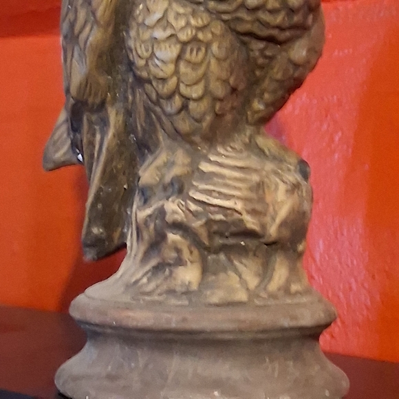 Vintage Great Horned Owl Figurine 12” Byron Mold Ceramic Decor 1970s MCM Retro - Picture 3 of 8